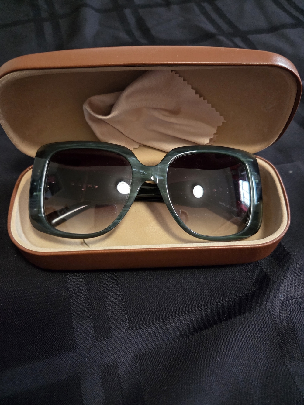 Longchamp Oversized Green Square Sunglasses